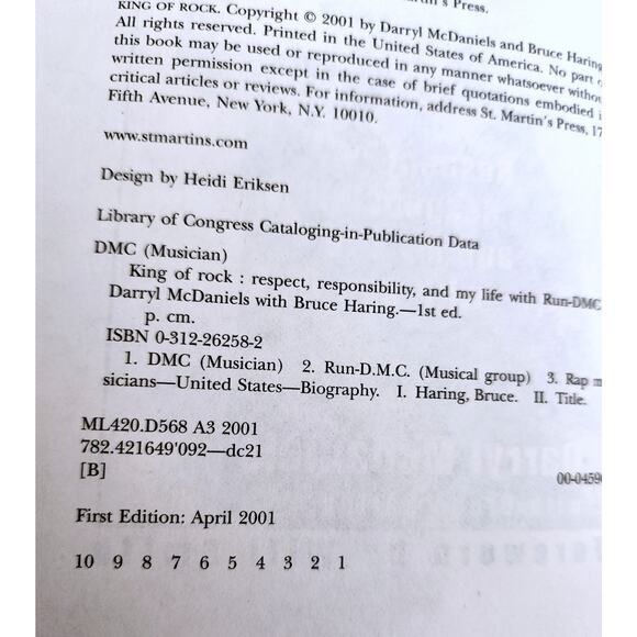 King of Rock – Darryl McDaniels (Run-DMC) 2001 1st Ed HC - Picture 2 of 13